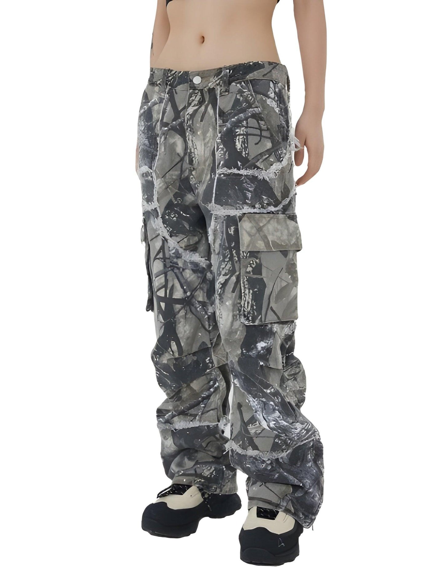 Flared Camo Cargo Unisex Pants